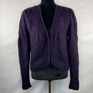 Vintage 80’s Sheridan Unique Inc Purple Knit Cardigan Sweater Made in Korea